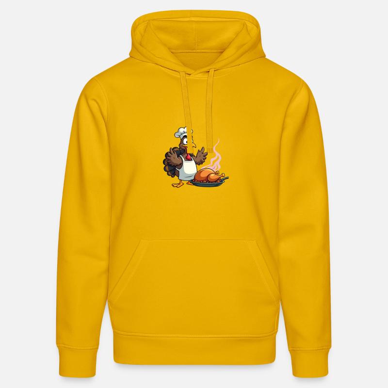 Cuisinier de dinde de Thanksgiving - Sweat à capuche bio DRUMMER Stanley/Stella Unisexe - jaune spectre