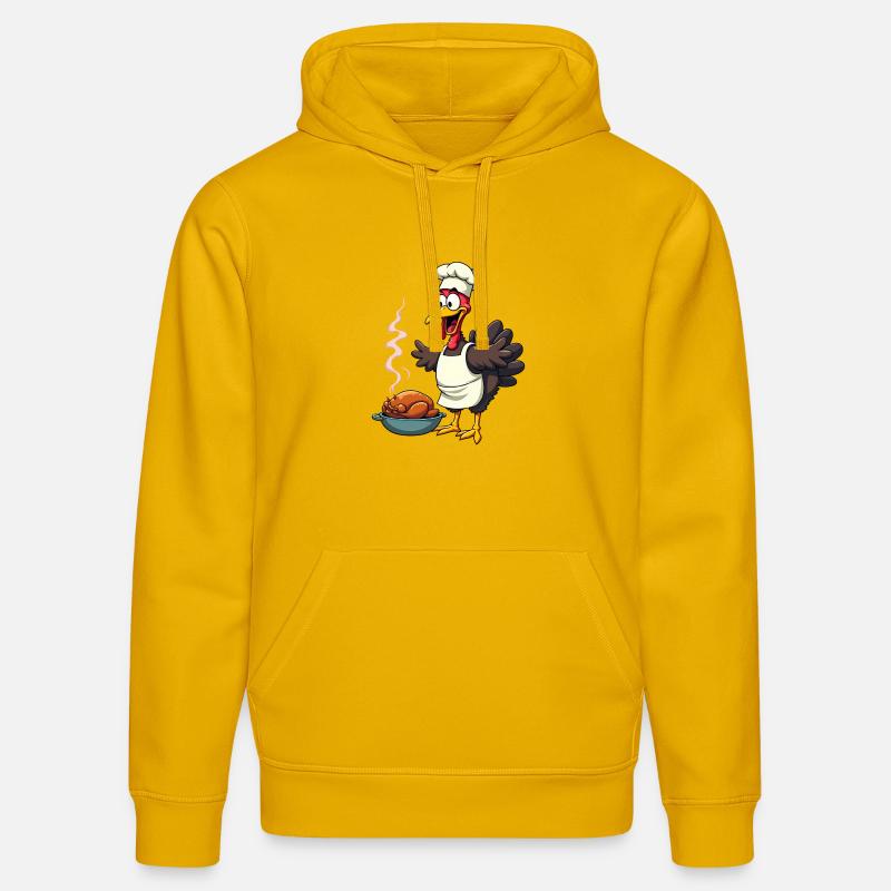 Cuisinier de dinde de Thanksgiving - Sweat à capuche bio DRUMMER Stanley/Stella Unisexe - jaune spectre