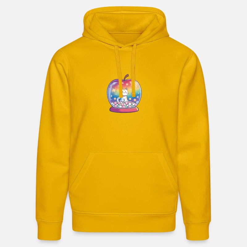 Arc-en-ciel boule de chat - Sweat à capuche bio DRUMMER Stanley/Stella Unisexe - jaune spectre