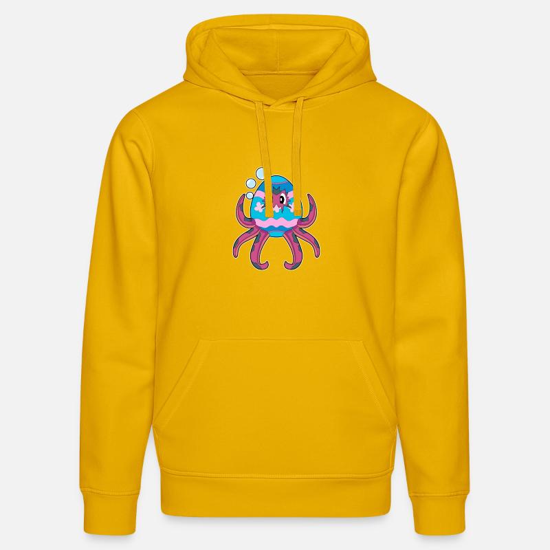 Œuf de Pâques pieuvre - Sweat à capuche bio DRUMMER Stanley/Stella Unisexe - jaune spectre