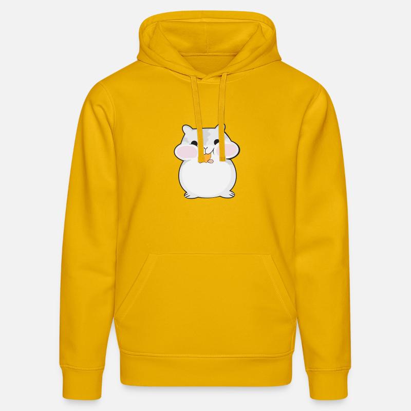 Dessin animé de hamster dodu mignon - Sweat à capuche bio DRUMMER Stanley/Stella Unisexe - jaune spectre
