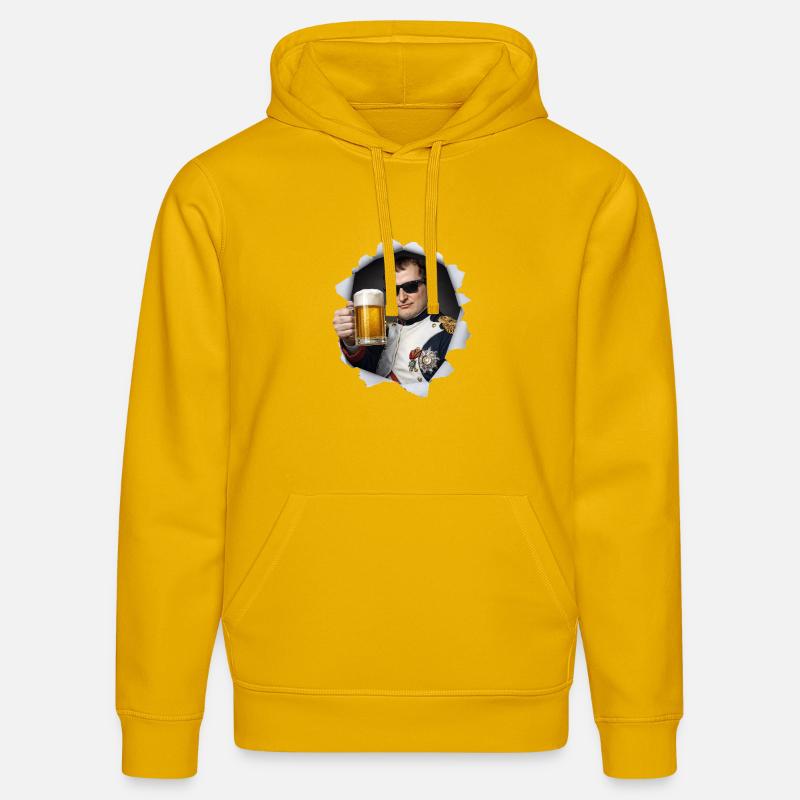 Napoléon tient une bière - Sweat à capuche bio DRUMMER Stanley/Stella Unisexe - jaune spectre