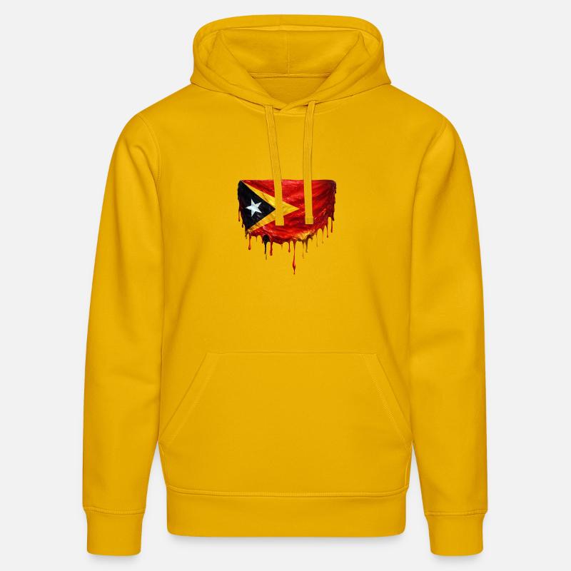 Drapeau de largage du TimorLeste - Sweat à capuche bio DRUMMER Stanley/Stella Unisexe - jaune spectre