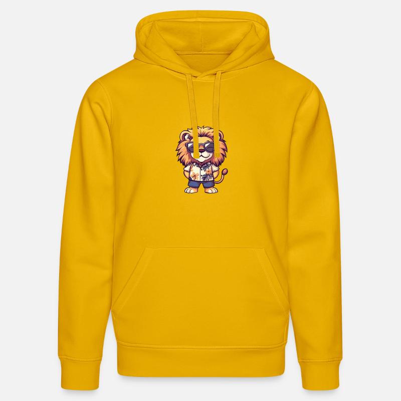 Vacances Lion Comic - Sweat à capuche bio DRUMMER Stanley/Stella Unisexe - jaune spectre