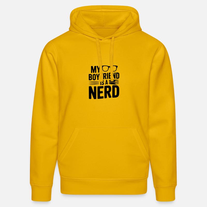 Mon copain est un nerd - Sweat à capuche bio DRUMMER Stanley/Stella Unisexe - jaune spectre