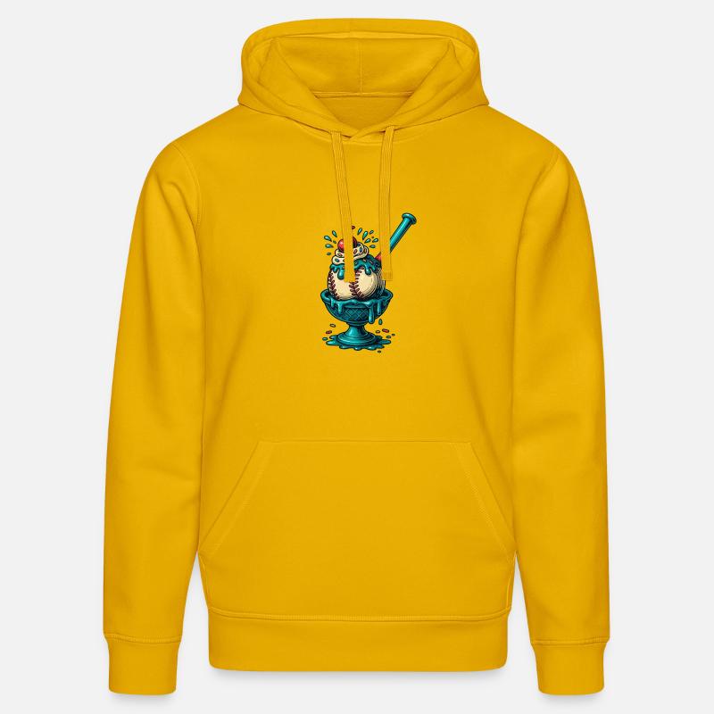 Plaisir Sundae de baseball - Sweat à capuche bio DRUMMER Stanley/Stella Unisexe - jaune spectre
