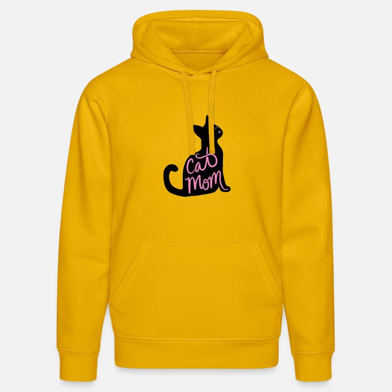 Script néon de Cat Mom - Sweat à capuche bio DRUMMER Stanley/Stella Unisexe - jaune spectre