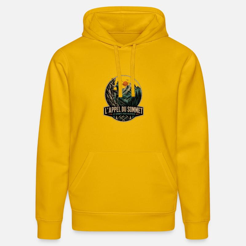 Appel du Sommet Grimpeur - Sweat à capuche bio DRUMMER Stanley/Stella Unisexe - jaune spectre