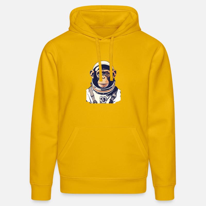 Motif spatial Singe Astronaute Singe - Sweat à capuche bio DRUMMER Stanley/Stella Unisexe - jaune spectre