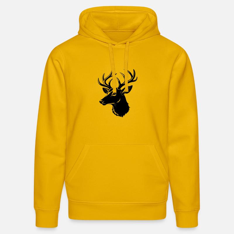 Tête de cerf de Virginie - Sweat à capuche bio DRUMMER Stanley/Stella Unisexe - jaune spectre