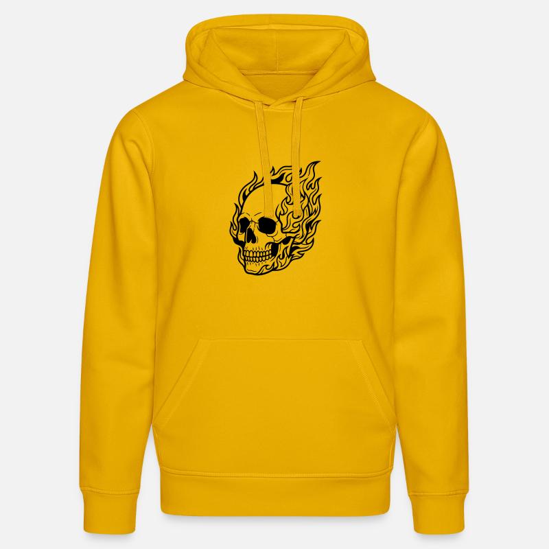 Flamme du crâne - Sweat à capuche bio DRUMMER Stanley/Stella Unisexe - jaune spectre