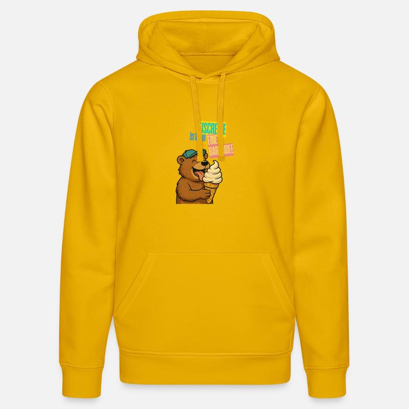 Bande dessinée de crème glacée Bear - Sweat à capuche bio DRUMMER Stanley/Stella Unisexe - jaune spectre