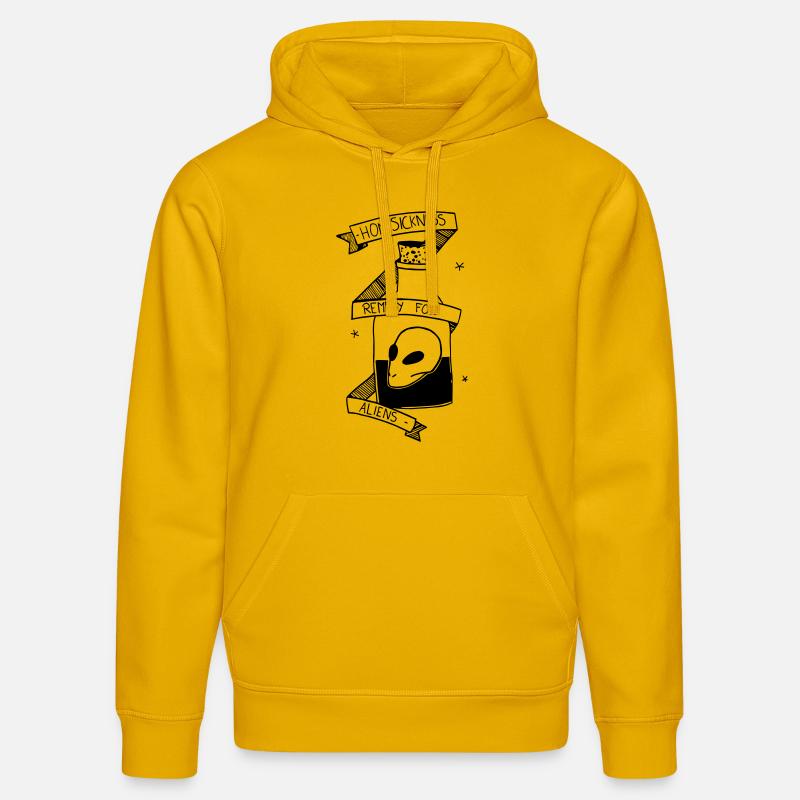 Bouteille avec tête d'alien - Sweat à capuche bio DRUMMER Stanley/Stella Unisexe - jaune spectre