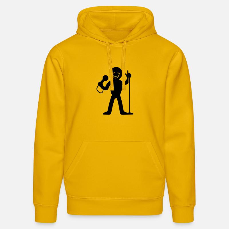 Chanteur avec micro - Sweat à capuche bio DRUMMER Stanley/Stella Unisexe - jaune spectre