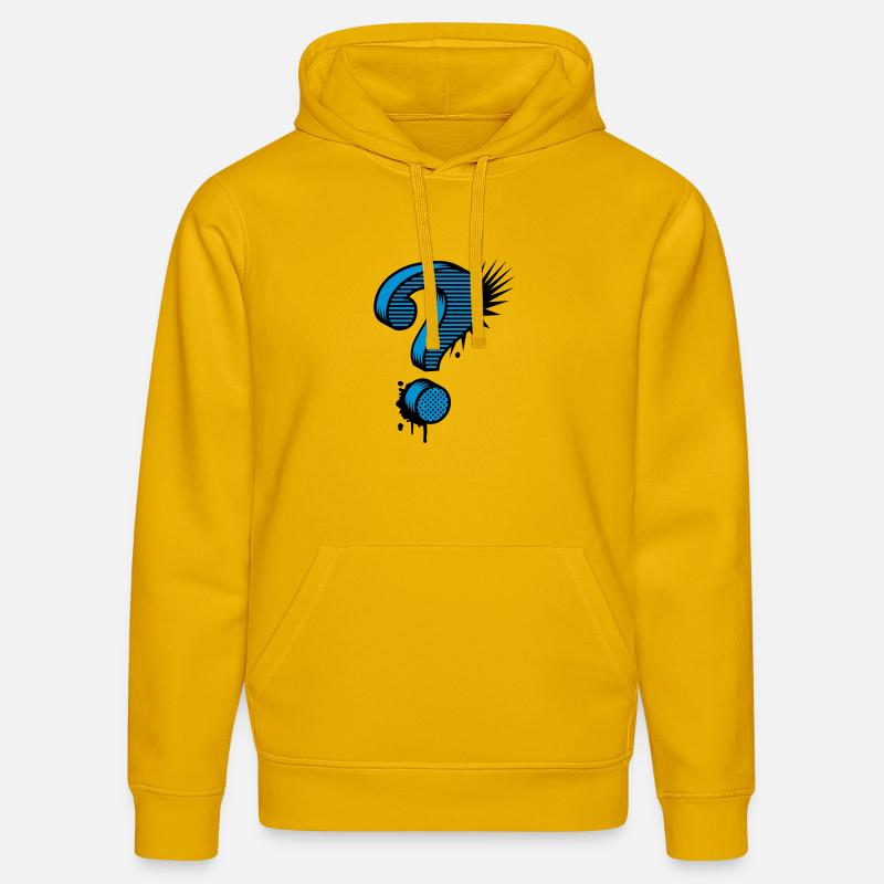 Un point d'interrogation graffiti - Sweat à capuche bio DRUMMER Stanley/Stella Unisexe - jaune spectre