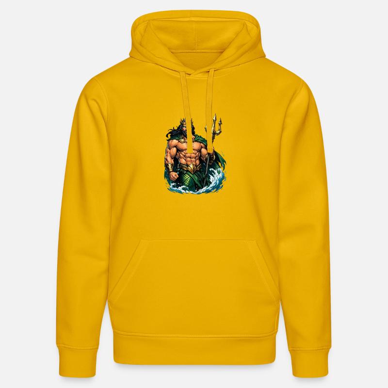 Le roi Poséidon avec le Trident - Sweat à capuche bio DRUMMER Stanley/Stella Unisexe - jaune spectre