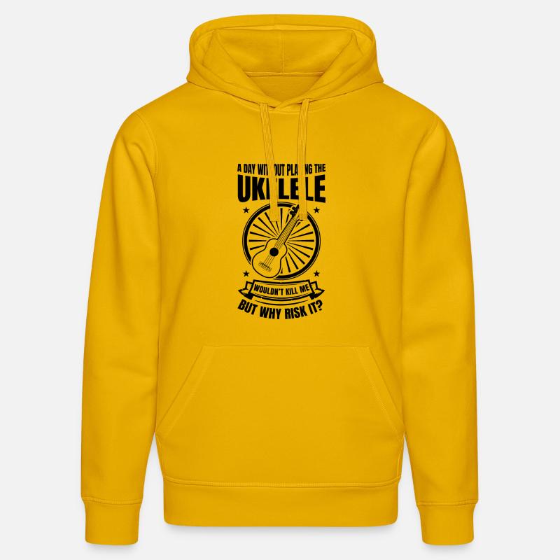 Blague de professeur de ukulélé - Sweat à capuche bio DRUMMER Stanley/Stella Unisexe - jaune spectre