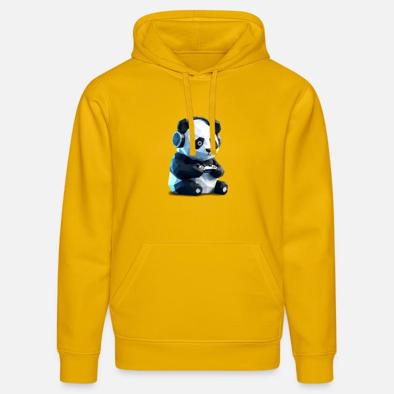 Gaming Panda mit Headset & Controller - Stanley/Stella Unisex Bio-Hoodie DRUMMER  - Spektralgelb