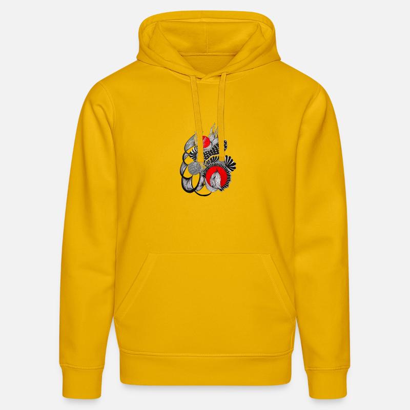 Cercles de fleurs monochromes avec rouge - Sweat à capuche bio DRUMMER Stanley/Stella Unisexe - jaune spectre