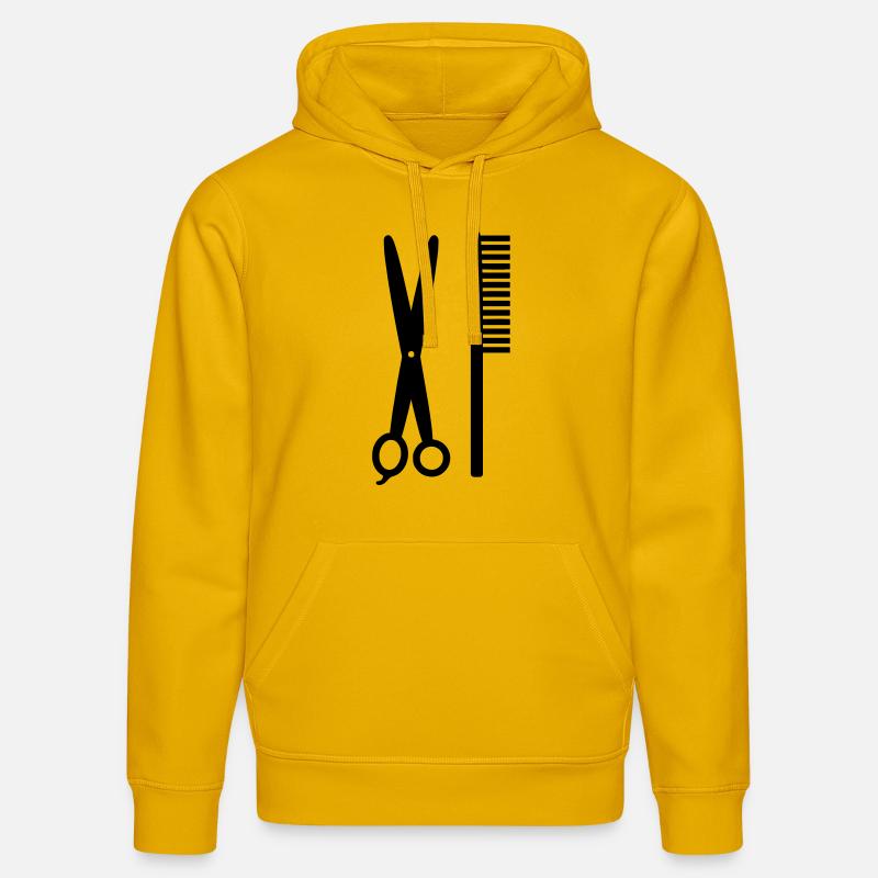 Peigne et ciseaux - coiffeur - Sweat à capuche bio DRUMMER Stanley/Stella Unisexe - jaune spectre
