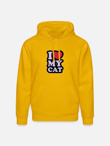 I love my cat - Stanley/Stella DRUMMER Unisex Organic Hoodie - spectra yellow
