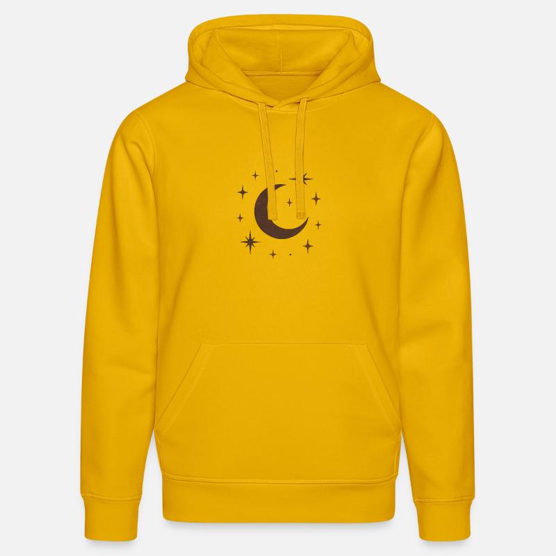 "Lune céleste" - Sweat à capuche bio DRUMMER Stanley/Stella Unisexe - jaune spectre