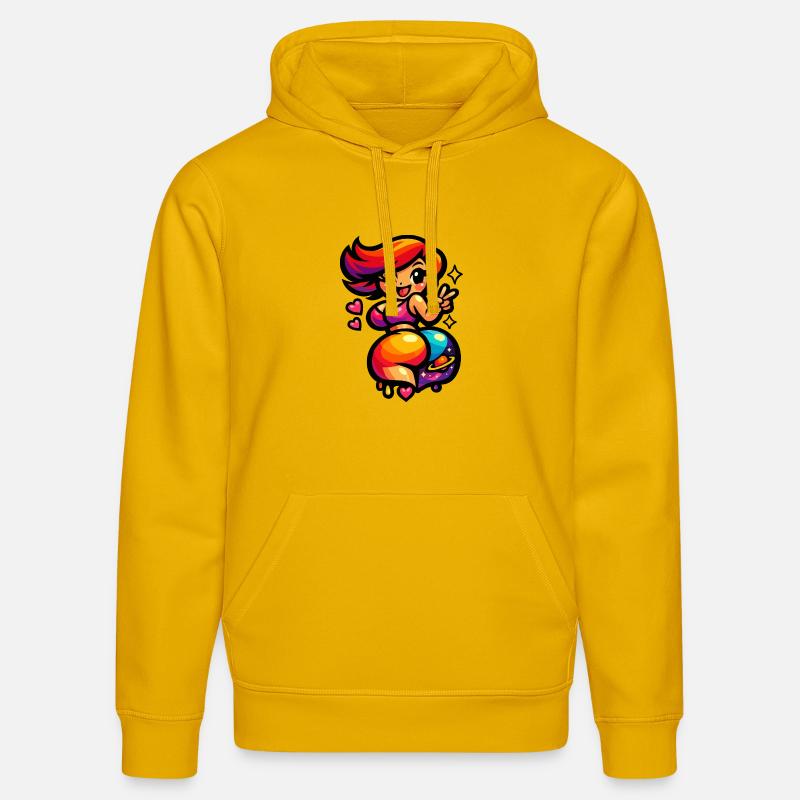 Femme danseuse de l’espace Kawaii - Sweat à capuche bio DRUMMER Stanley/Stella Unisexe - jaune spectre