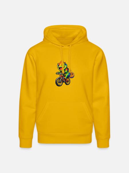 Caméléon à vélo - Sweat à capuche bio DRUMMER Stanley/Stella Unisexe - jaune spectre