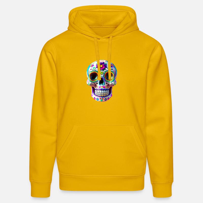Dia de los Muertos - Sweat à capuche bio DRUMMER Stanley/Stella Unisexe - jaune spectre