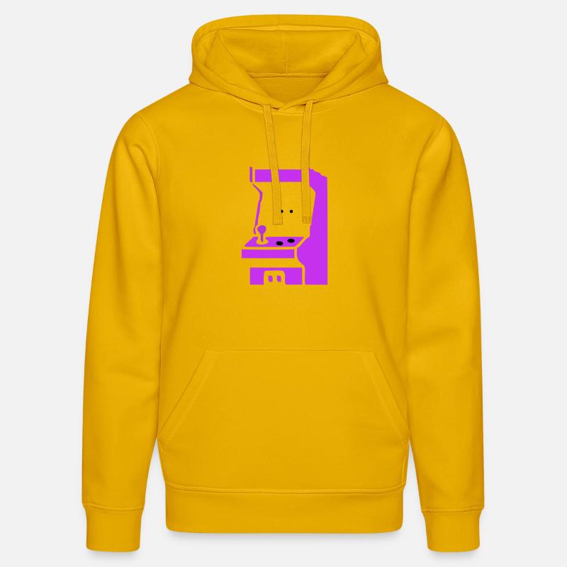 Machine à sous Arcade Silhouette - Sweat à capuche bio DRUMMER Stanley/Stella Unisexe - jaune spectre