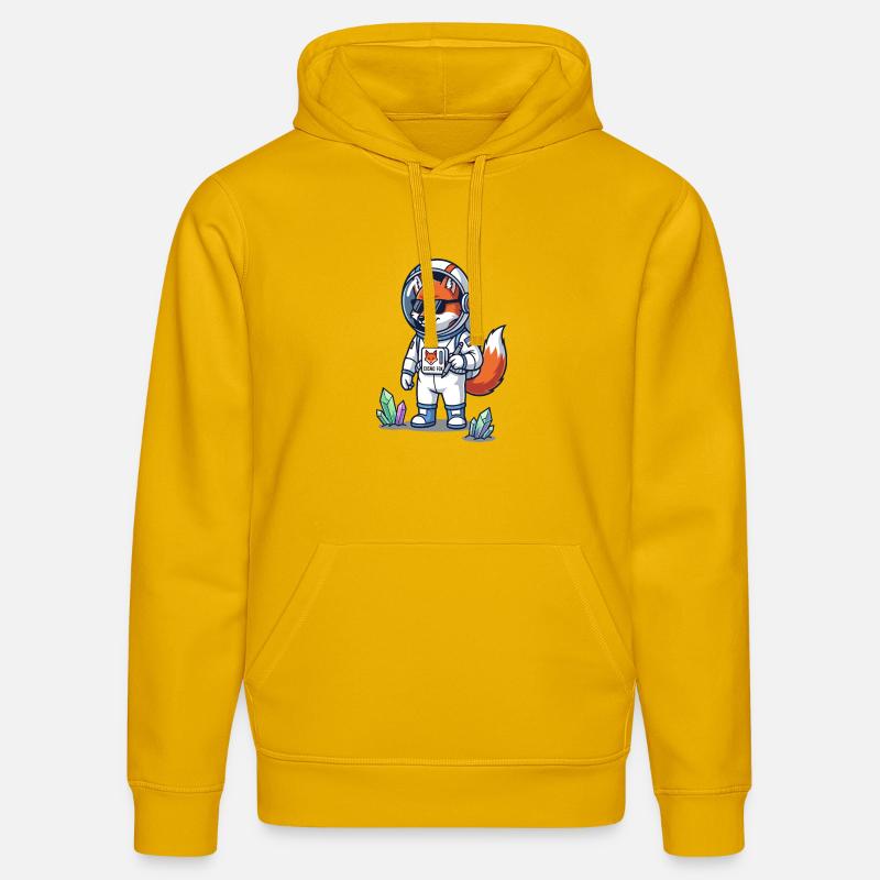 Cosmo Fox Astronaute Explorateur Spatial - Sweat à capuche bio DRUMMER Stanley/Stella Unisexe - jaune spectre