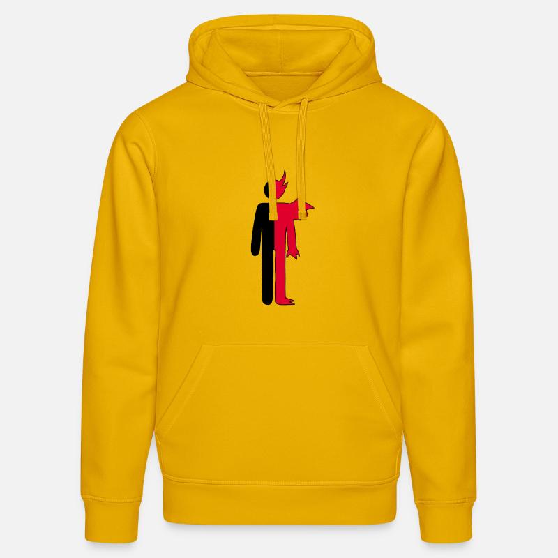 Mann oder Dämon Piktogramm - Stanley/Stella Unisex Bio-Hoodie DRUMMER  - Spektralgelb