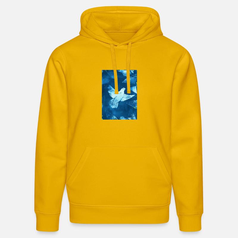 Blue Dove Peace Visual - Sweat à capuche bio DRUMMER Stanley/Stella Unisexe - jaune spectre