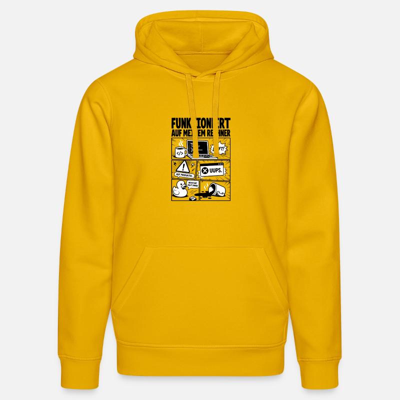 Läuft Coding Comic Design - Stanley/Stella Unisex Bio-Hoodie DRUMMER - Spektralgelb