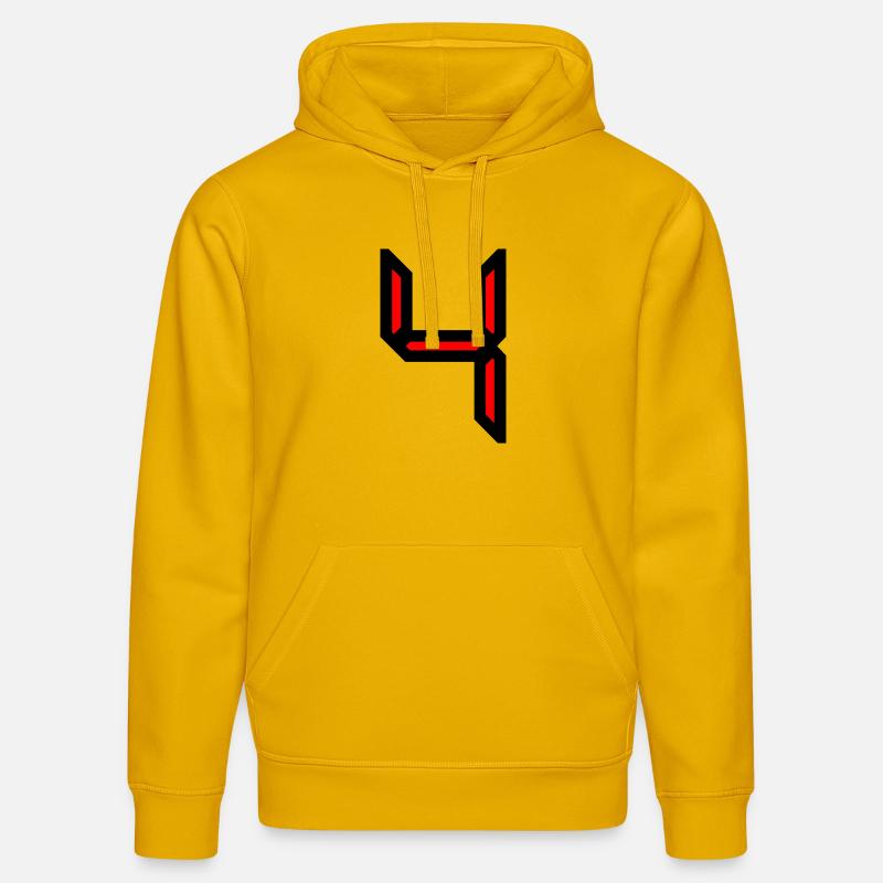 4,4 ANS,4e ANNIVERSAIRE,ANNIVERSAIRE 4 ANS,4 - Sweat à capuche bio DRUMMER Stanley/Stella Unisexe - jaune spectre