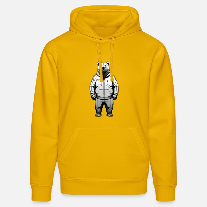 Graphique de sweat à capuche Ours - Sweat à capuche bio DRUMMER Stanley/Stella Unisexe - jaune spectre