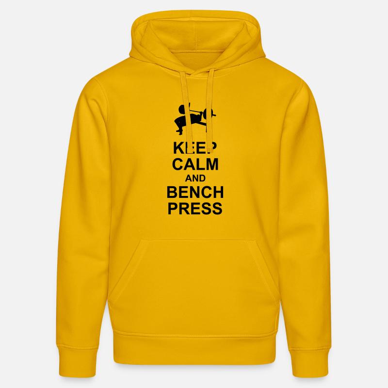 Keep Calm and Bench Press - Sweat à capuche bio DRUMMER Stanley/Stella Unisexe - jaune spectre