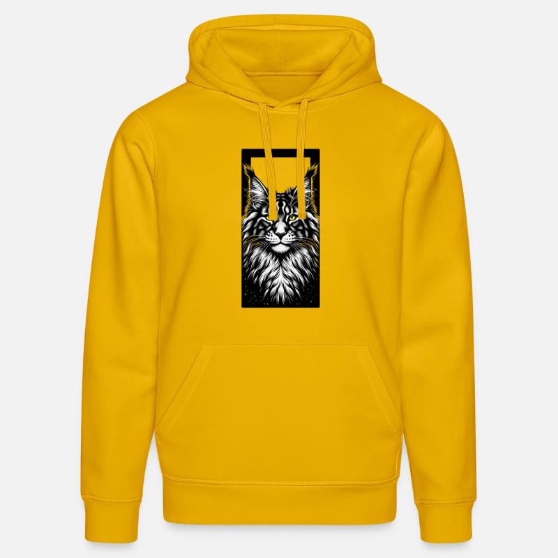 Visage de chat - Sweat à capuche bio DRUMMER Stanley/Stella Unisexe - jaune spectre