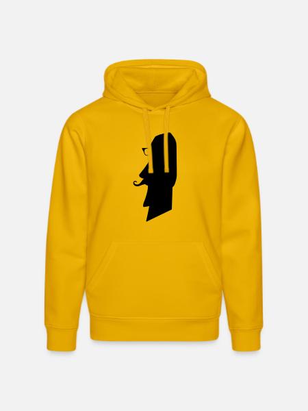 moai_hipster_02 - Stanley/Stella DRUMMER Unisex Organic Hoodie - spectra yellow