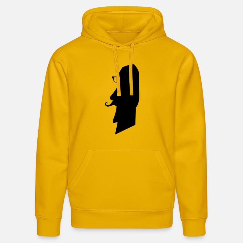 moai_hipster_02 - Sweat à capuche bio DRUMMER Stanley/Stella Unisexe - jaune spectre