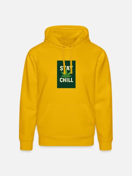 Stay Chill Cannabis Leaf - Stanley/Stella DRUMMER Unisex Organic Hoodie - spectra yellow