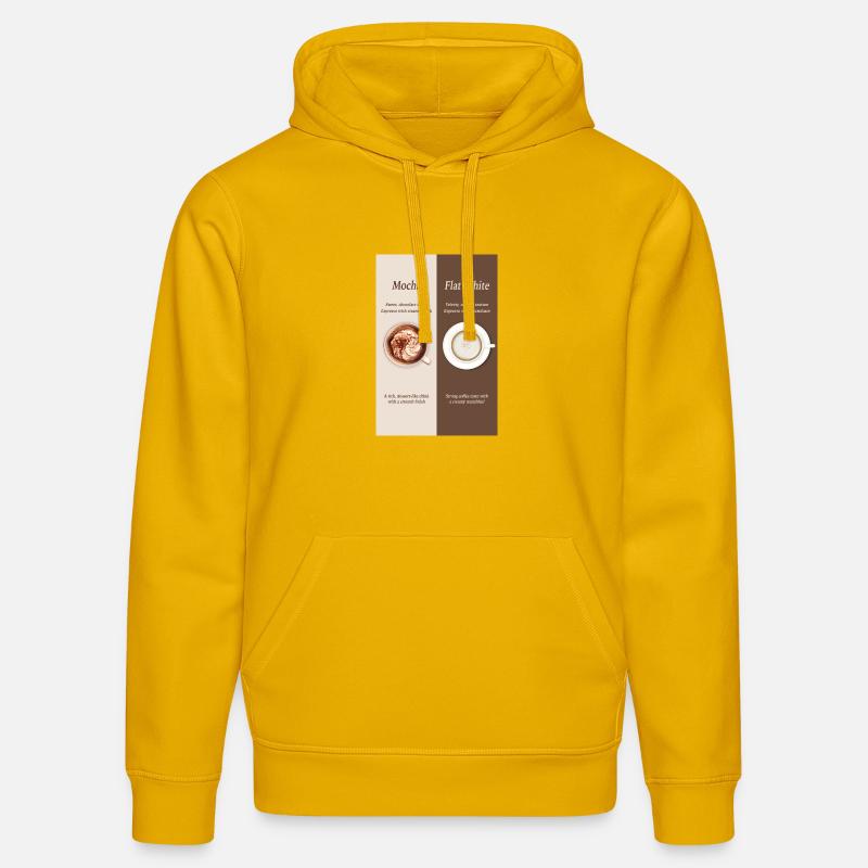 Affiche Moka vs café blanc plat - Sweat à capuche bio DRUMMER Stanley/Stella Unisexe - jaune spectre