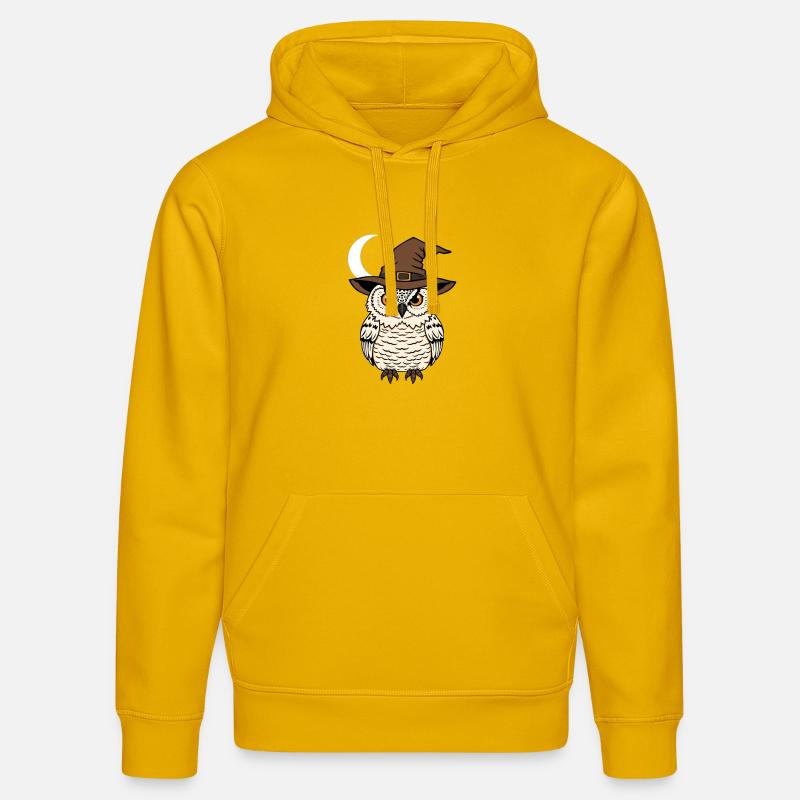 Zauberer Eule mit Hut - Stanley/Stella Unisex Bio-Hoodie DRUMMER  - Spektralgelb