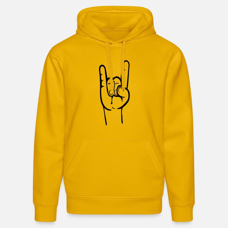 de Mano cornuta - Stanley/Stella Unisex Bio-Hoodie DRUMMER - Spektralgelb