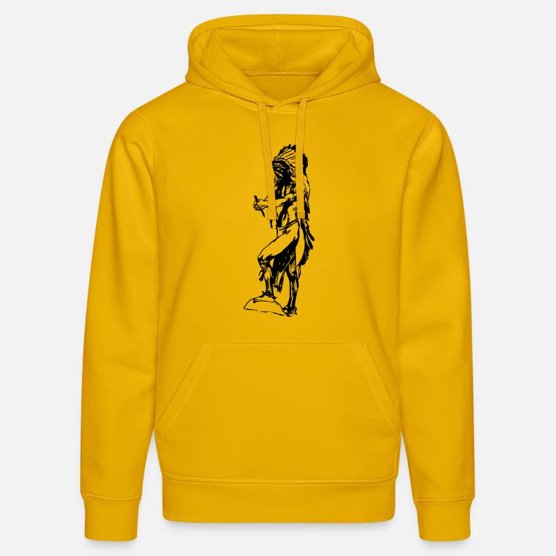 Amérique indienne idée cadeau indigène - Sweat à capuche bio DRUMMER Stanley/Stella Unisexe - jaune spectre