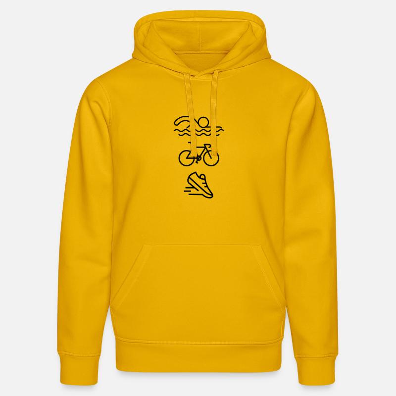 Triathlon - natation, cyclisme, course à pied ! - Sweat à capuche bio DRUMMER Stanley/Stella Unisexe - jaune spectre