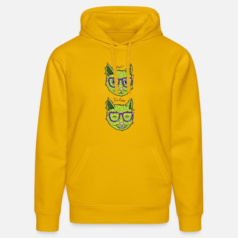 chat végétalien se sent bien - Sweat à capuche bio DRUMMER Stanley/Stella Unisexe - jaune spectre