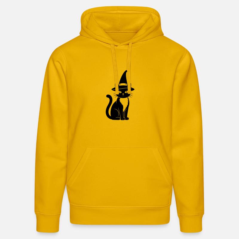 Chat des sorcières - Sweat à capuche bio DRUMMER Stanley/Stella Unisexe - jaune spectre