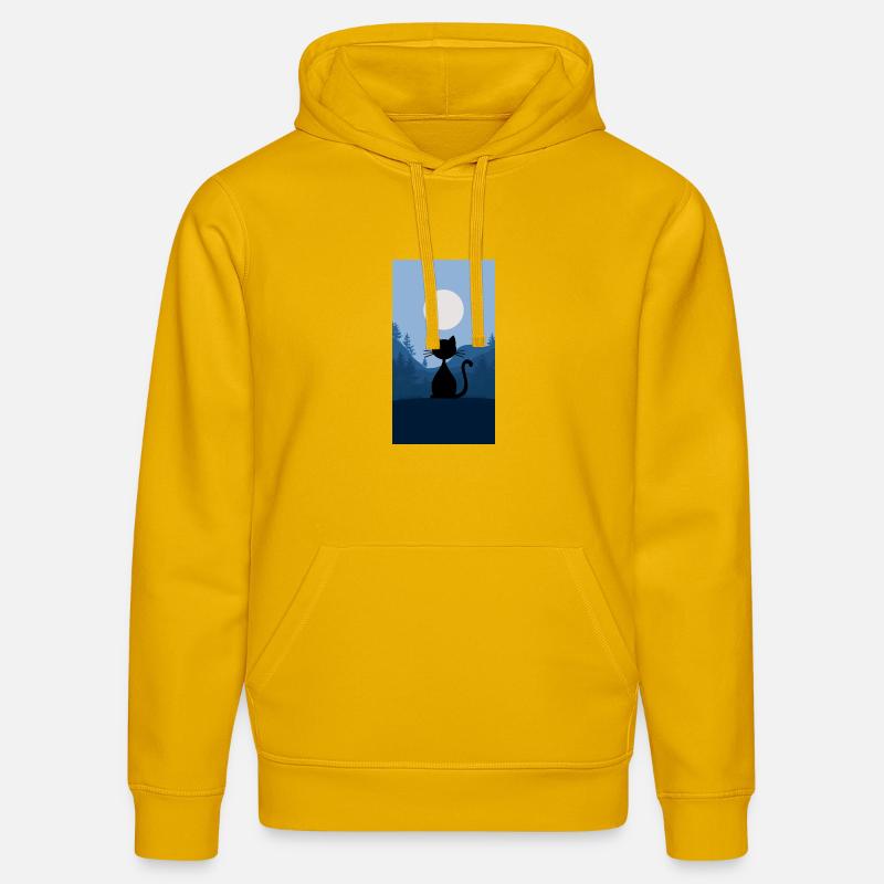 Chat au clair de lune - Sweat à capuche bio DRUMMER Stanley/Stella Unisexe - jaune spectre