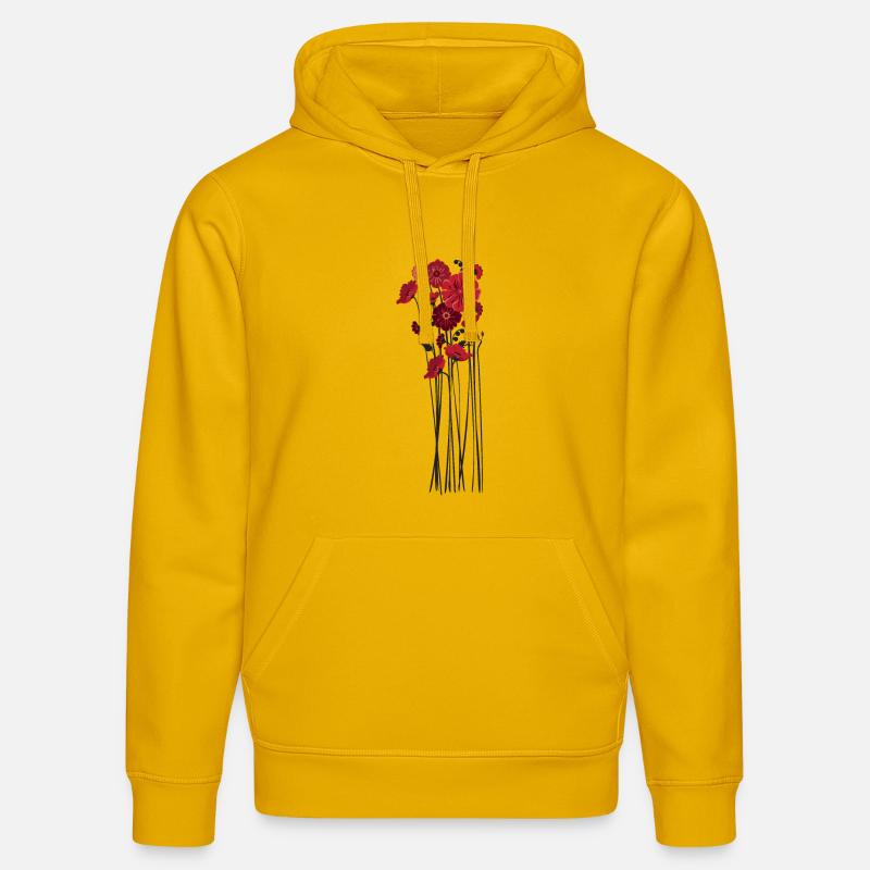 Illustration de fleurs de galets - Sweat à capuche bio DRUMMER Stanley/Stella Unisexe - jaune spectre